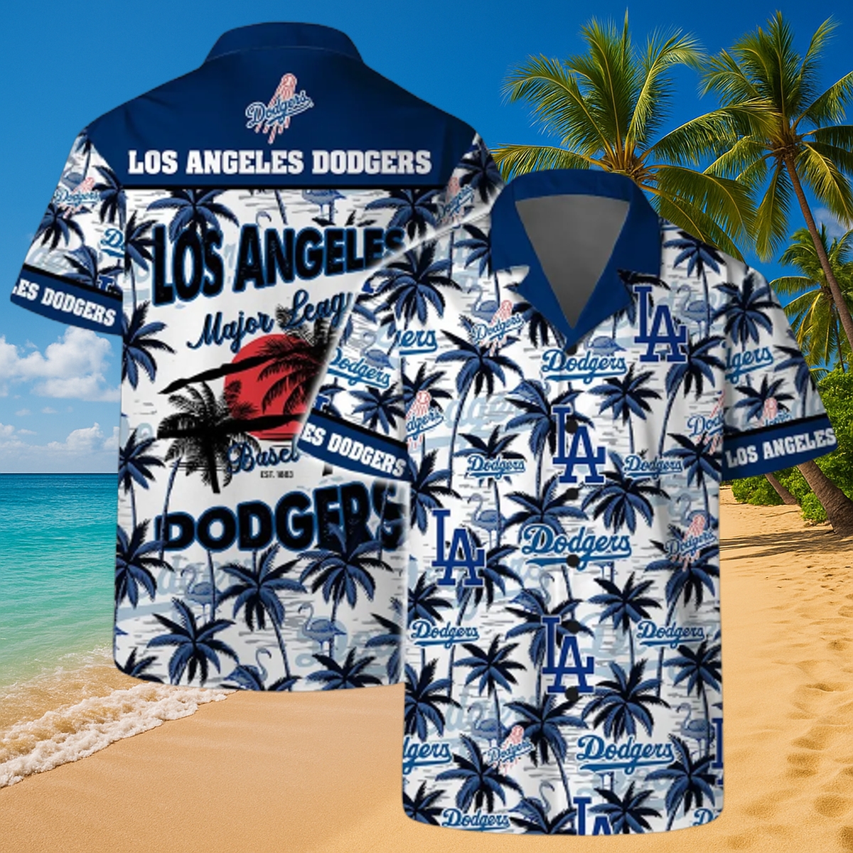 Los Angeles Dodgers MLB Tropical Palm Tree Hawaiian Shirt