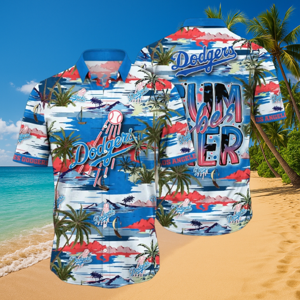 Los Angeles Dodgers Tropical 'Summer Vibes' Hawaiian Shirt