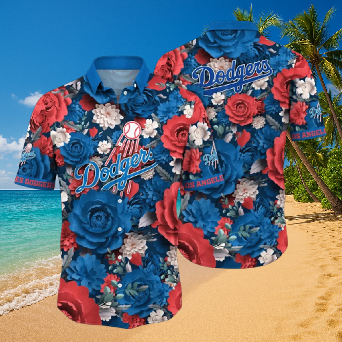 LA Dodgers Floral Hawaiian Shirt - MLB Baseball Fan Aloha Gear