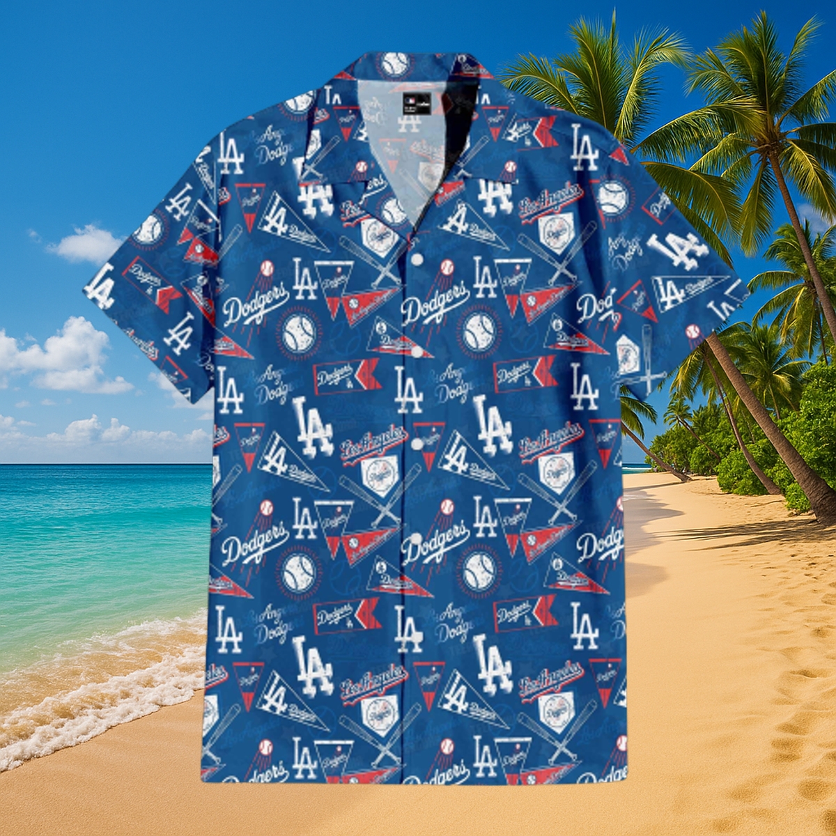 Los Angeles Dodgers Vintage Pattern Shirt & Shorts Set