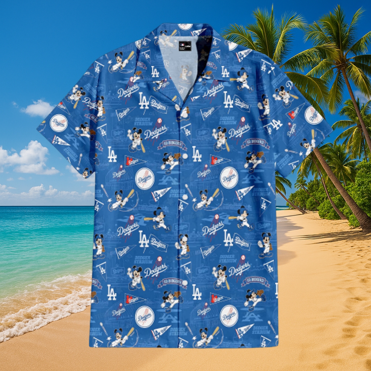 Vibrant Dodgers Mickey Mouse Hawaiian Shirt