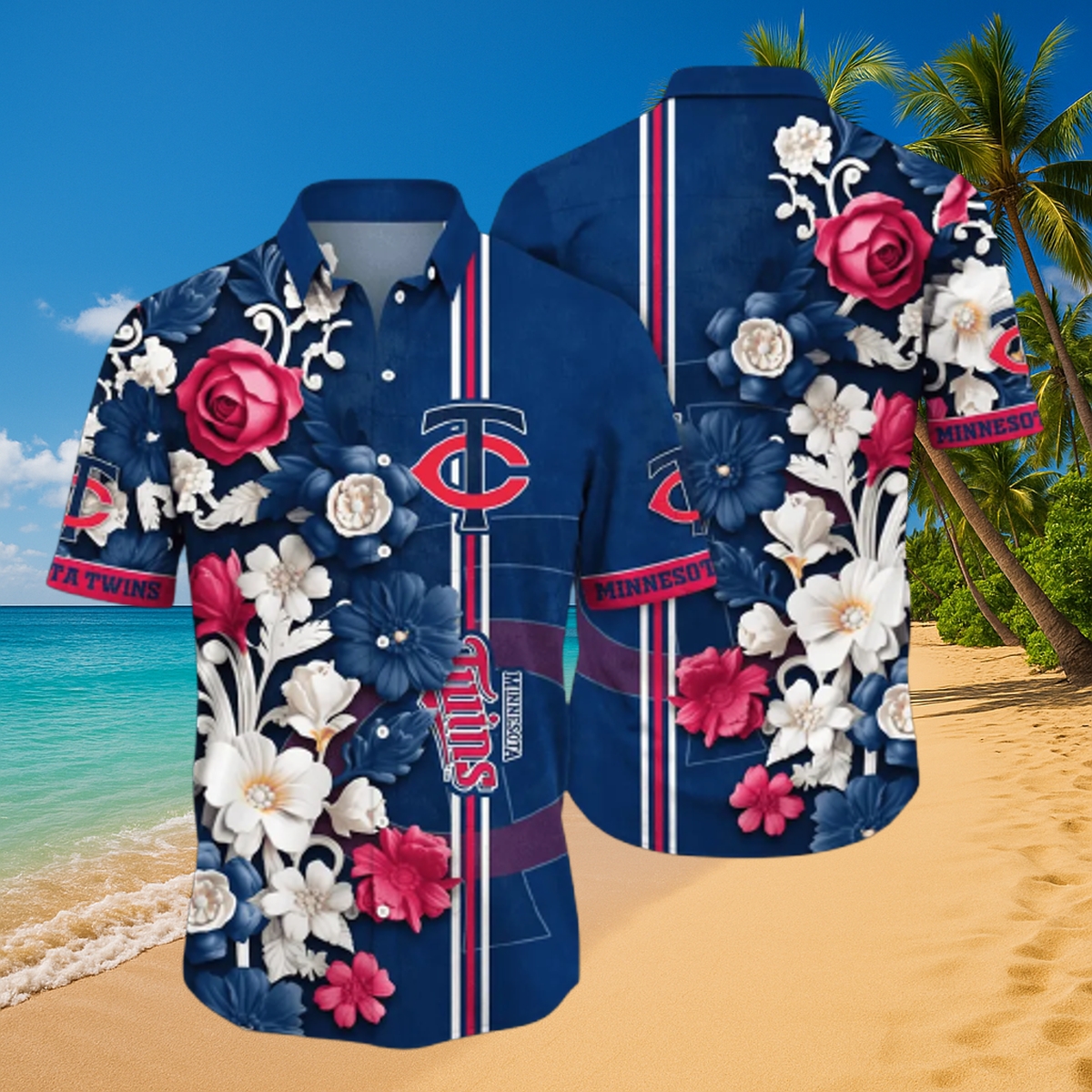 Minnesota Twins Classic Floral Hawaiian Shirt