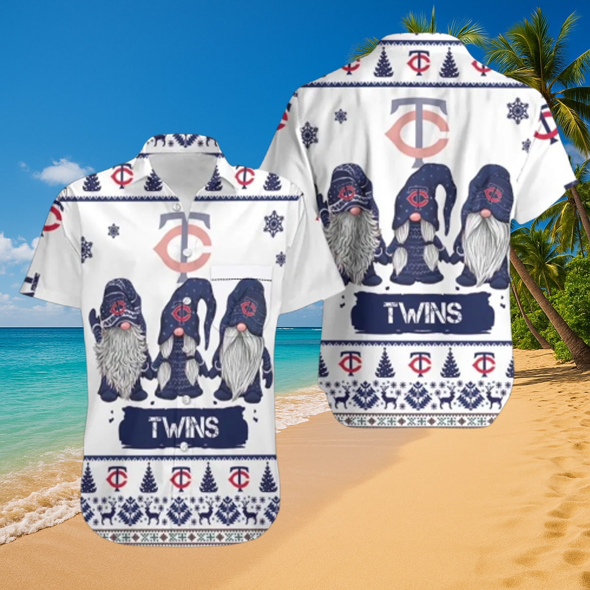 Minnesota Twins Holiday Gnome Hawaiian Shirt – Festive MLB Beachwear