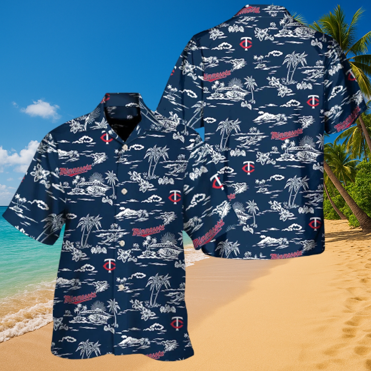 Personalized Minnesota Twins Island Sketch Hawaiian Shirt – Tropical MLB Fan Beachwear