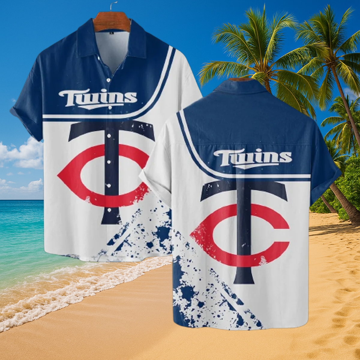 Personalized Minnesota Twins Ocean Breeze Hawaiian Shirt – Splatter-Print MLB Beachwear