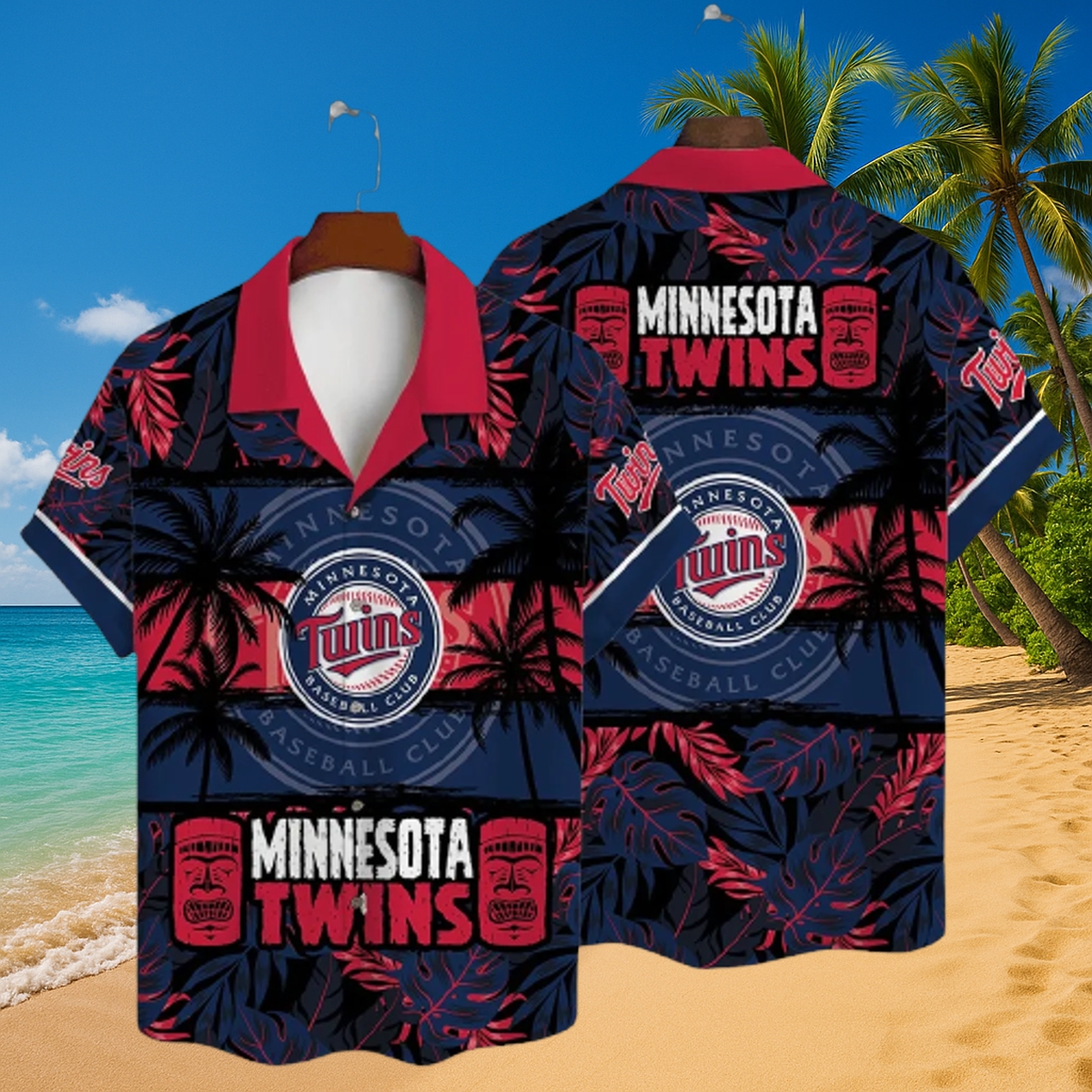 Minnesota Twins Paradise Print Hawaiian Shirt – Tropical MLB Beach Fan Gear