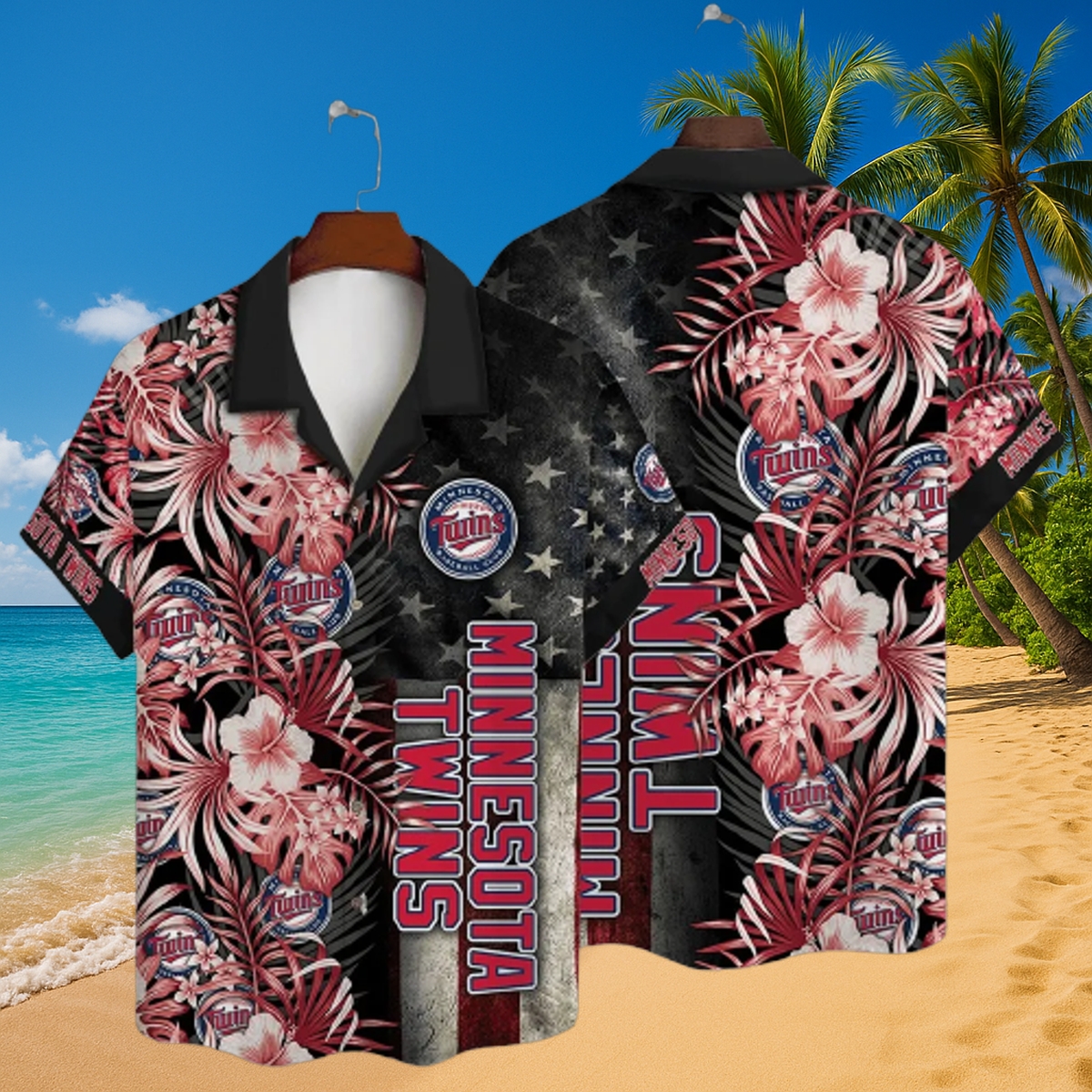 Personalized Minnesota Twins Sunset Vibes Hawaiian Shirt – Tropical MLB Fan Beachwear Edition