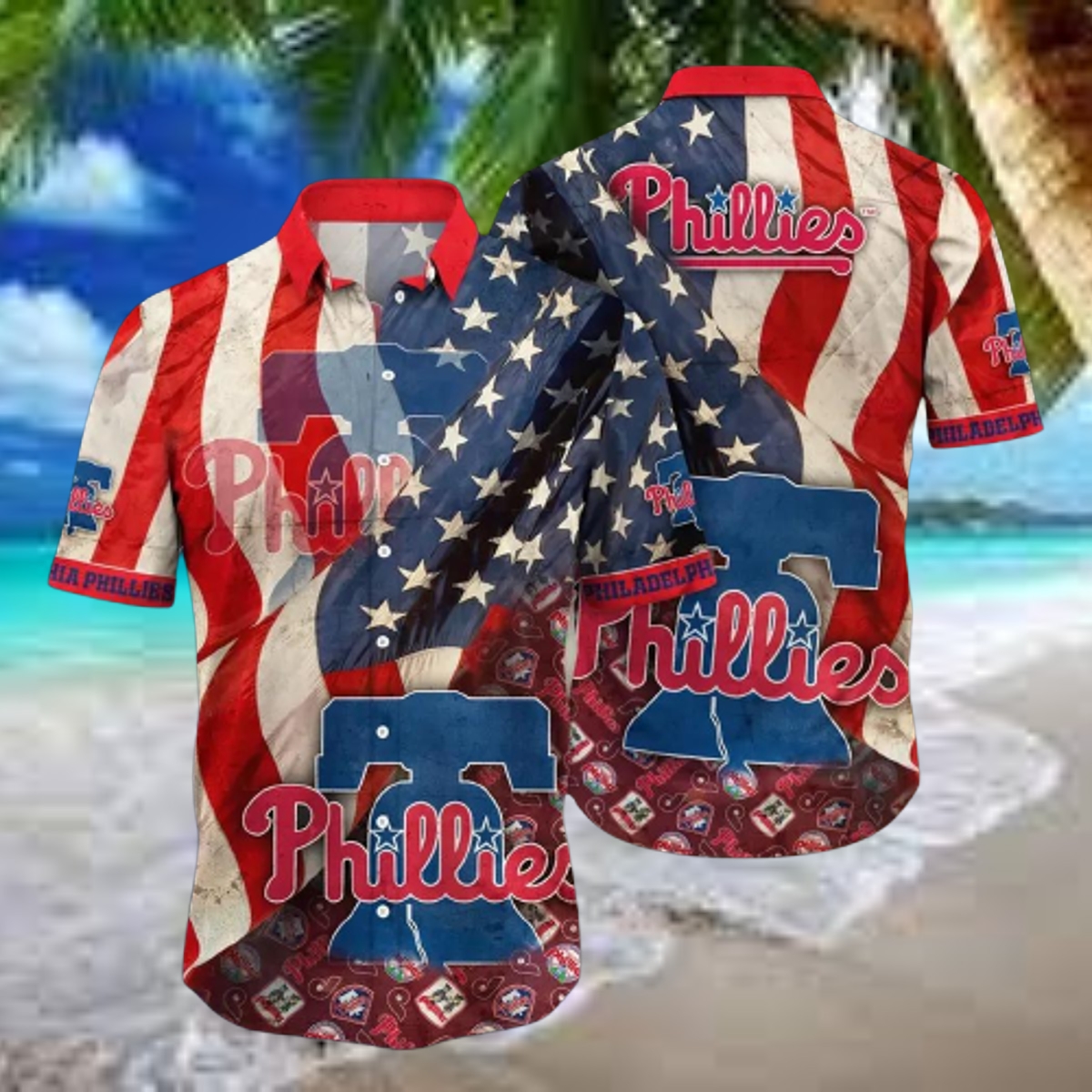 Philadelphia Phillies American Spirit Hawaiian Shirt