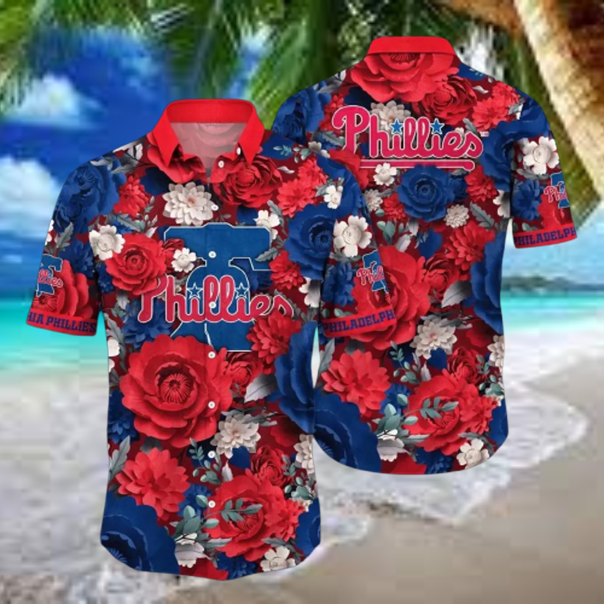 Philadelphia Phillies Blooming Rose Hawaiian Shirt