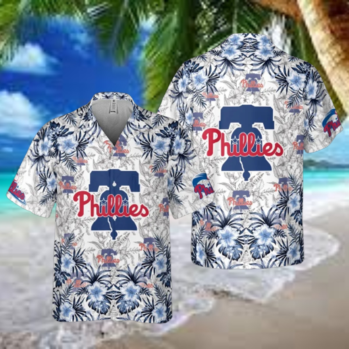 Philadelphia Phillies Liberty Bell Floral Hawaiian Shirt