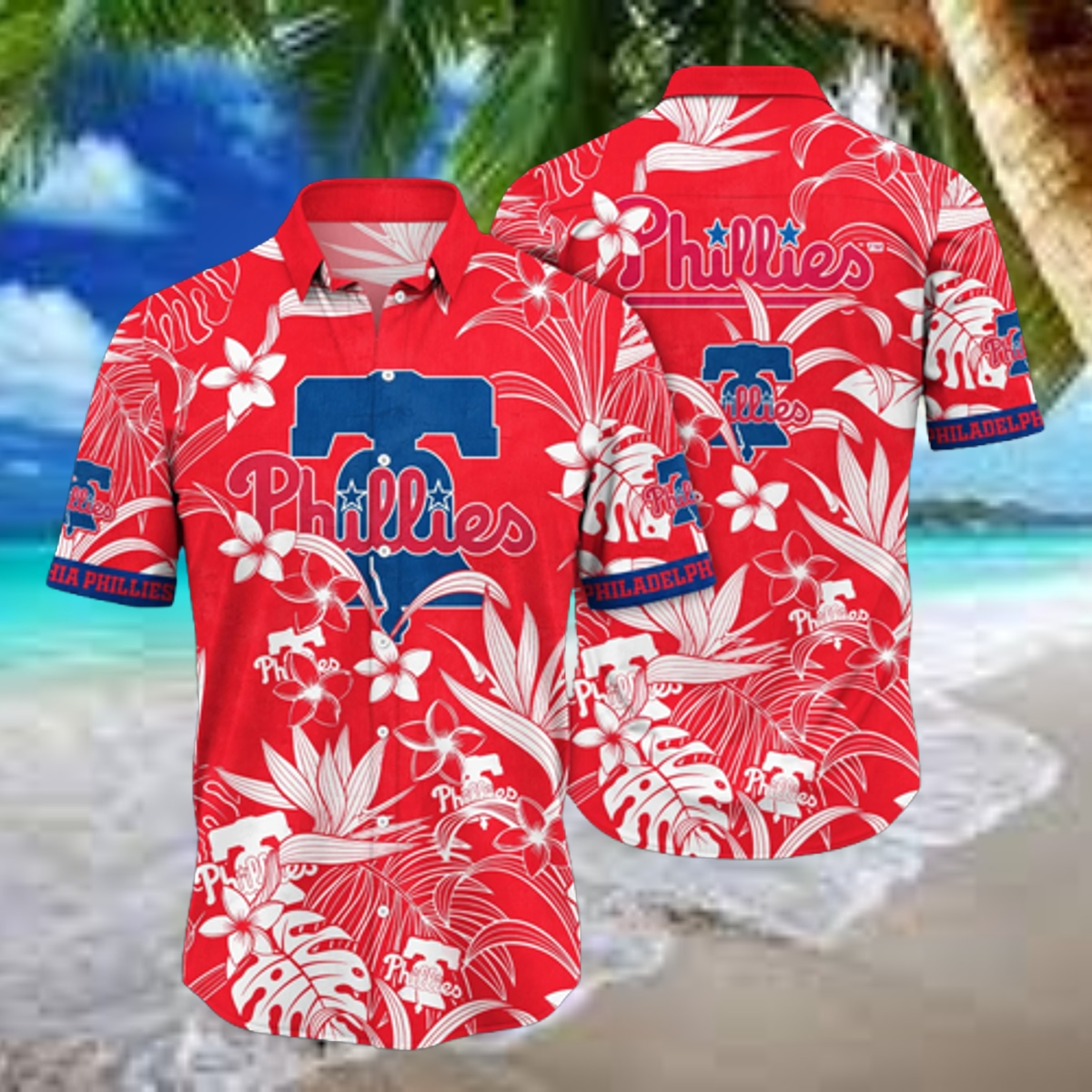 Philadelphia Phillies Monstera Breeze Hawaiian Shirt