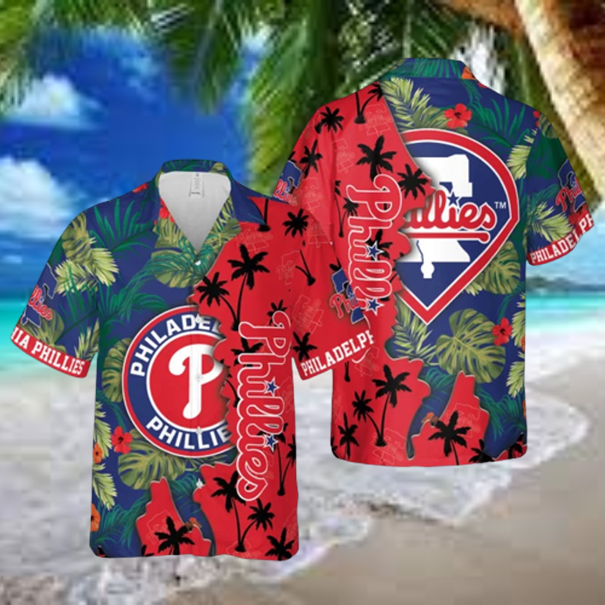Philadelphia Phillies Palm Sunset Hawaiian Shirt