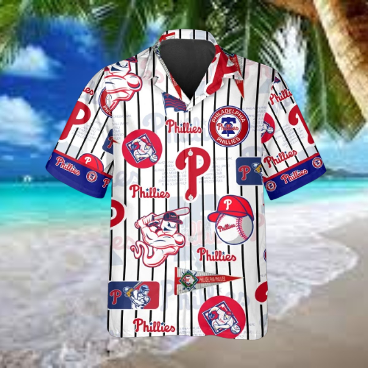 Philadelphia Phillies Pinstripe Fanatic Hawaiian Shirt