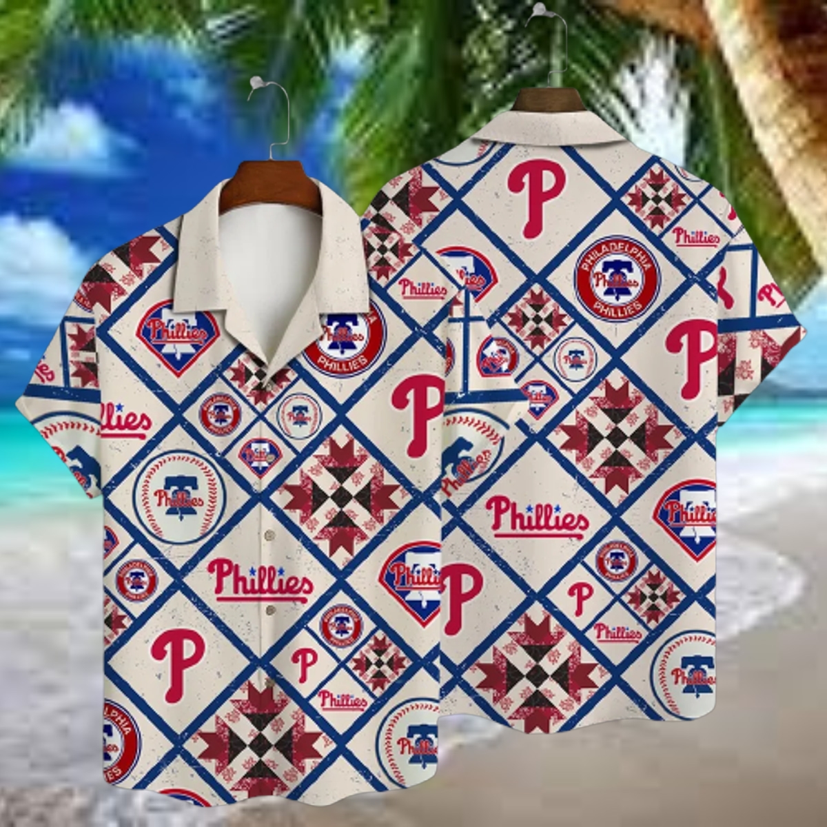 Philadelphia Phillies Quilt Patch Hawaiian Shirt