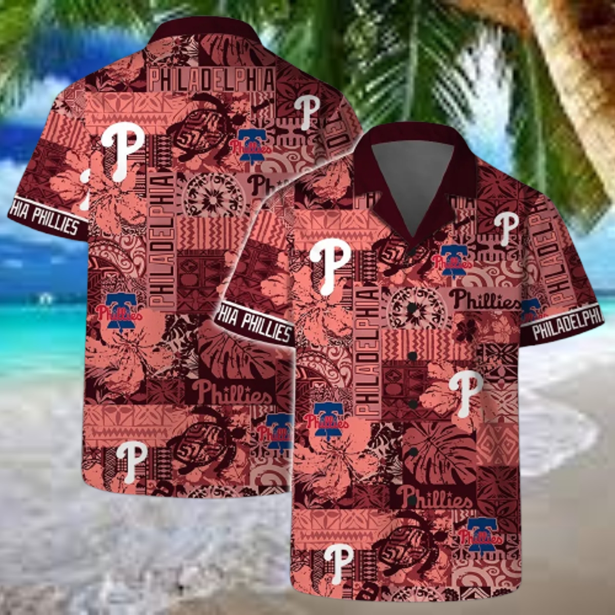 Philadelphia Phillies Retro Patch Hawaiian Shirt