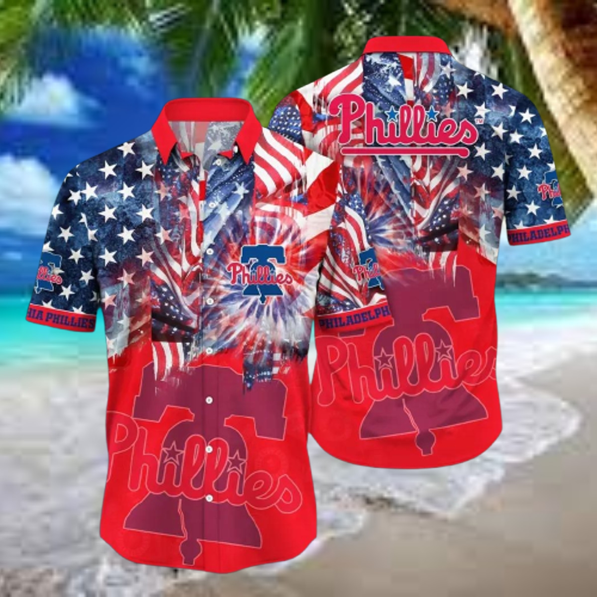 Philadelphia Phillies Stars and Fireworks Celebration Hawaiian Shirt