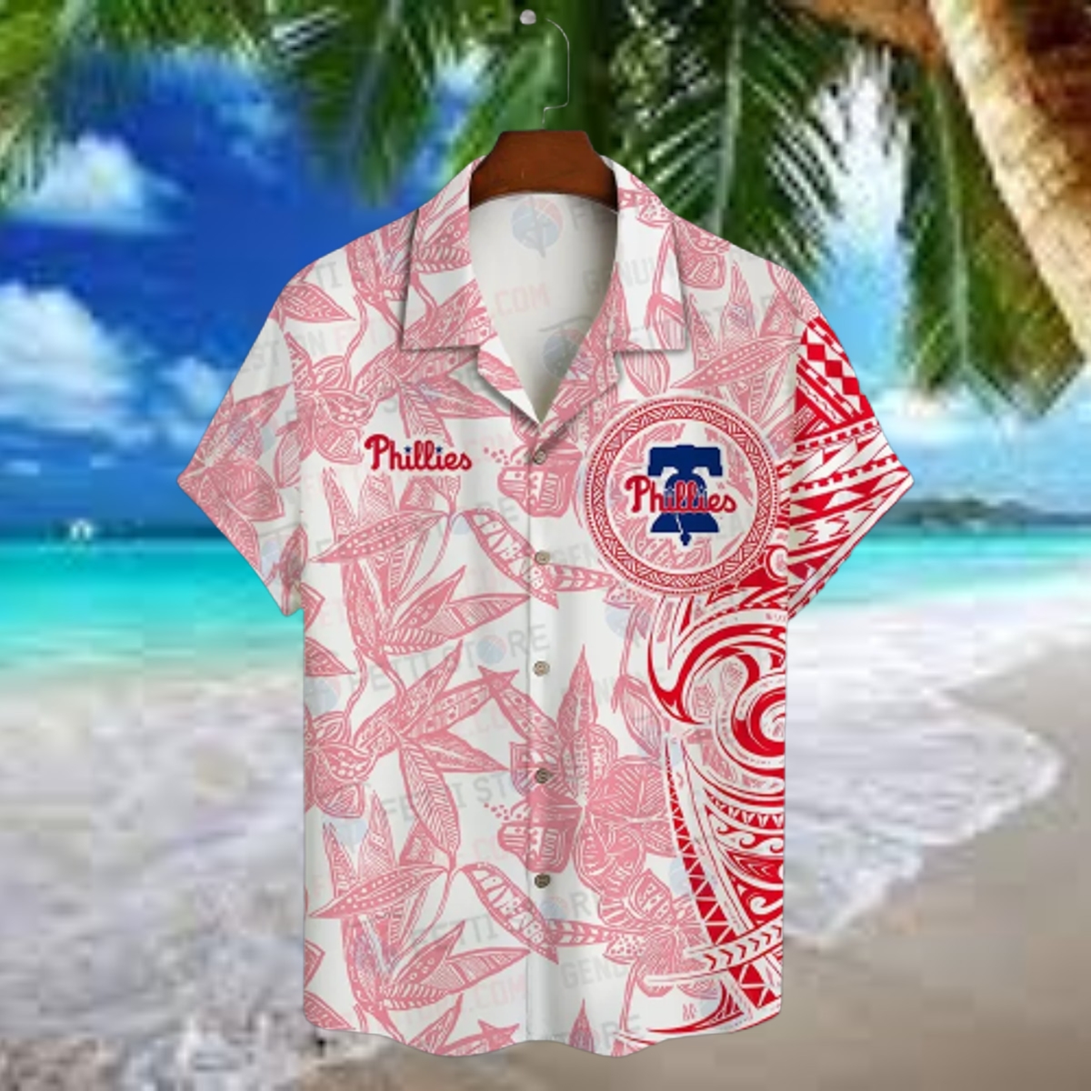 Philadelphia Phillies Tribal Pattern Custom Hawaiian Shirt