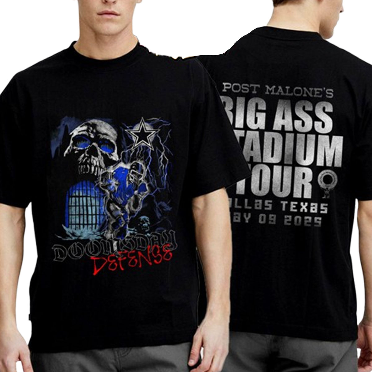 Post Malone Dallas Cowboys Stadium Tour 2025 2 Side Shirt