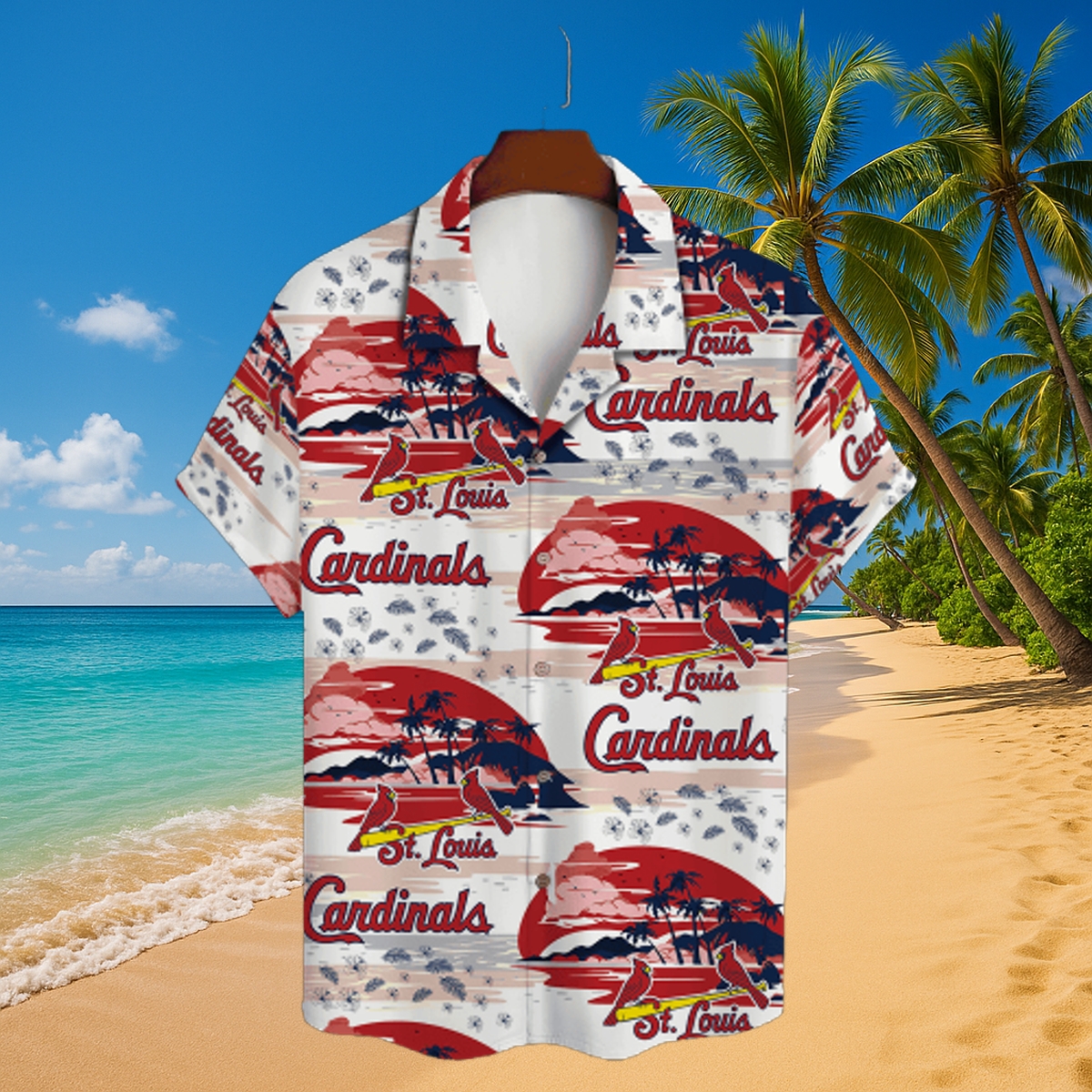 St. Louis Cardinals Sunset Beach Hawaiian Shirt