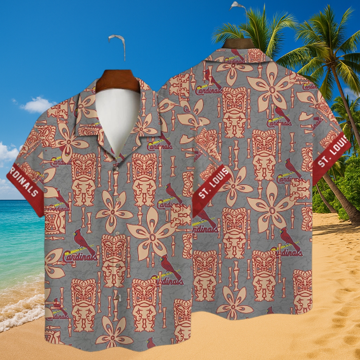 St. Louis Cardinals Tiki Heritage Hawaiian Shirt