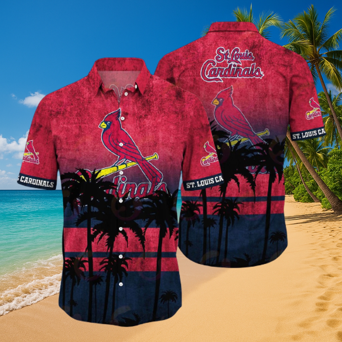 St. Louis Cardinals Vintage Sunset Hawaiian Shirt