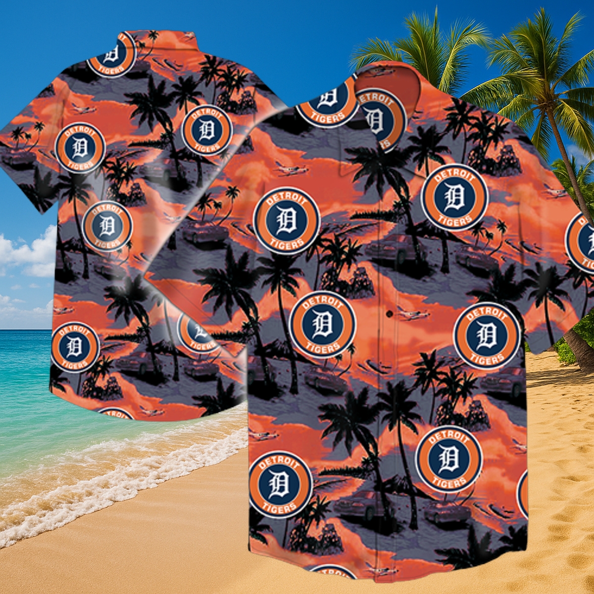 Detroit Tigers Sunset Hawaiian Shirt – Tropical MLB All-Over Print