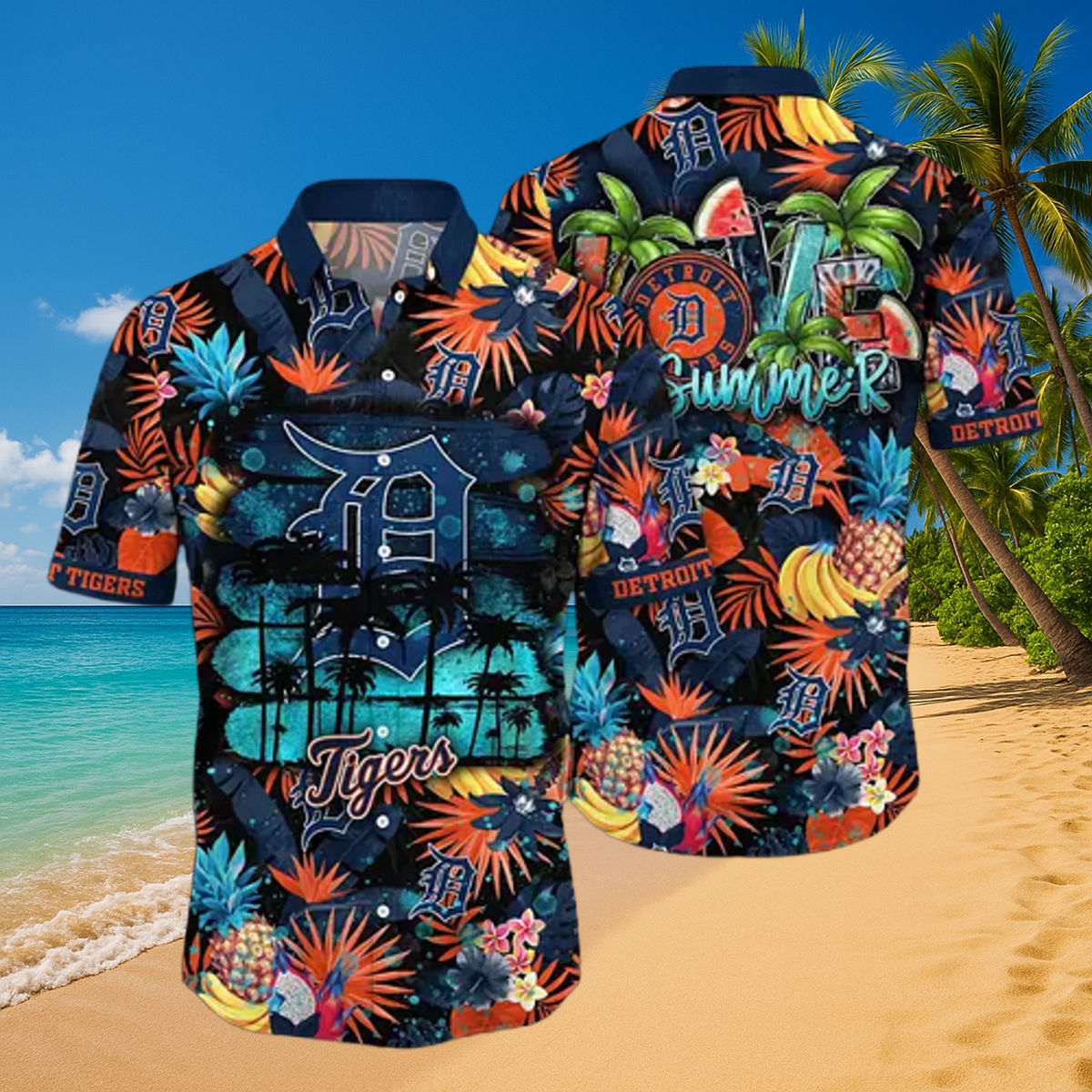 Detroit Tigers Summer Tropical Fruit Hawaiian Shirt – MLB All-Over Print