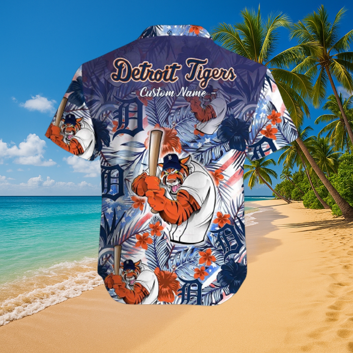 Detroit Tigers Customizable MLB Hawaiian Shirt – Unisex Tropical Batting Tiger Print Button-Down