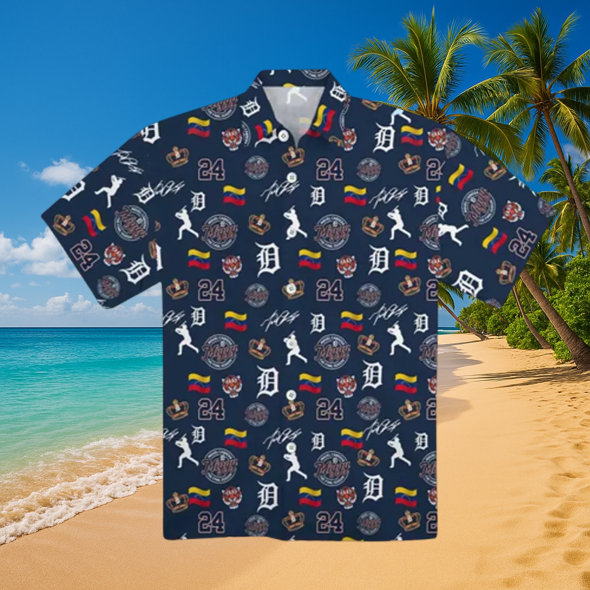 Detroit Tigers Icon Mosaic Hawaiian Shirt – Unisex MLB All-Over Print