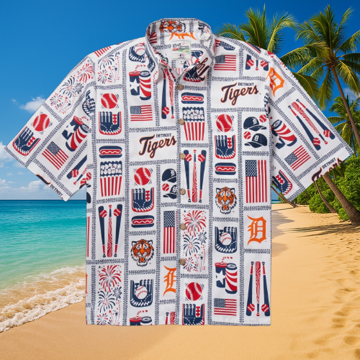 Detroit Tigers Patriotic Baseball Hawaiian Shirt – MLB All-Over Print