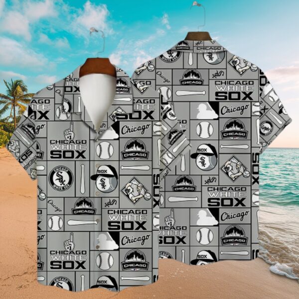 Chicago White Sox Baseball Tile Aloha Shirt - MLB
