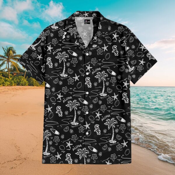 Chicago White Sox Black Tropical Print Button-Up