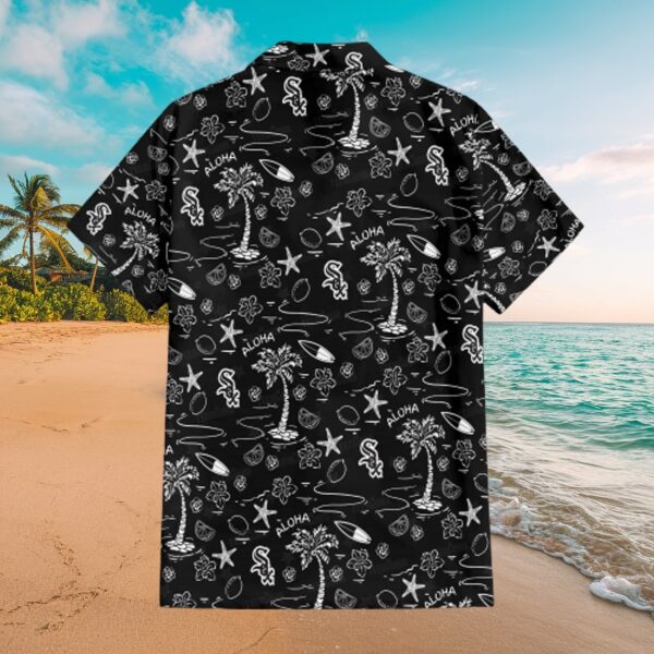 Chicago White Sox Black Tropical Print Button-Up - Image 3