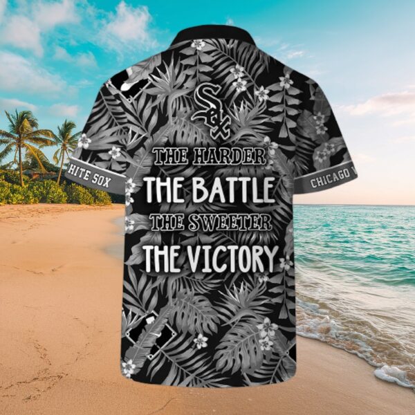 Chicago White Sox Black & White Tropical Aloha Shirt - Image 4