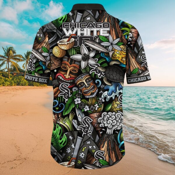 Chicago White Sox Tiki & Tropical Print Aloha Shirt - Image 3