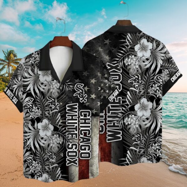 Chicago White Sox Tropical & Flag Hawaiian Shirt