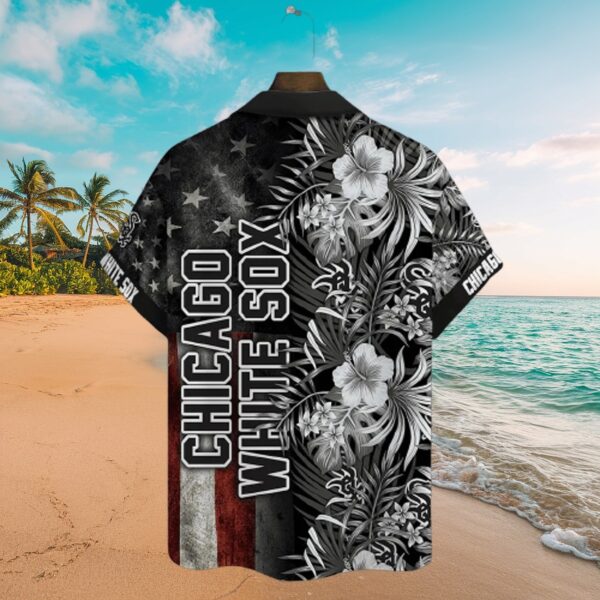 Chicago White Sox Tropical & Flag Hawaiian Shirt - Image 3