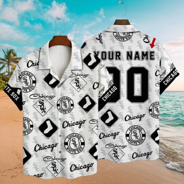 Personalized White Sox Tropical Button-Up MLB - Image 3