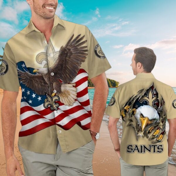 Saints American Eagle Glory Aloha Shirt - MLB Fan Gear