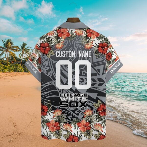 White Sox Custom Aloha Shirt - Floral Tribal Pattern - Image 3